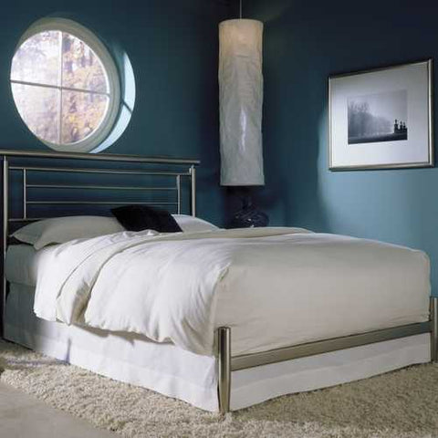 Image of Queen size Modern Metal Bed in Brushed Satin Finish