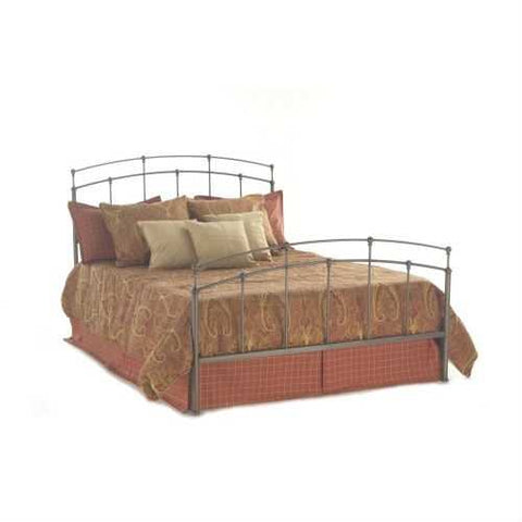 Image of Queen size Metal Bed with Headboard and Footboard in Black Walnut