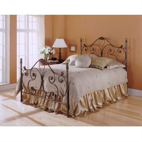 Image of Queen size Metal Bed with Headboard and Footboard in Majestic Finish