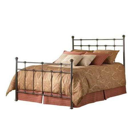 Image of Full size Classic Metal Bed in Hammered Brown Finish