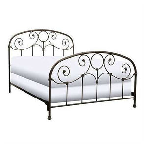 Full size Metal Bed with Softly Rounded Shoulders in Rusty Gold Finish