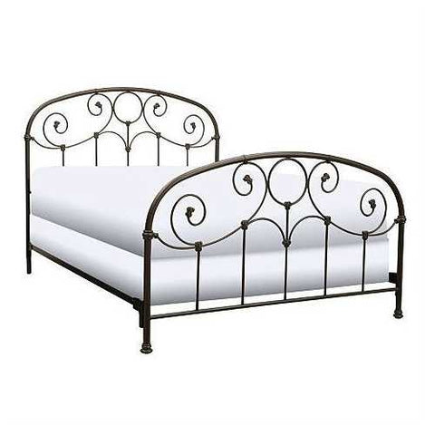 Image of Full size Metal Bed with Softly Rounded Shoulders in Rusty Gold Finish