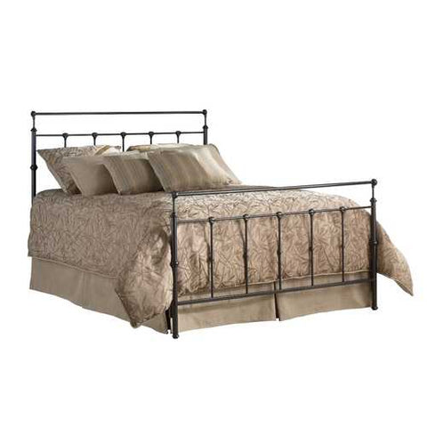 Image of Full size Simple Stylish Metal Bed in Mahogany Gold Finish