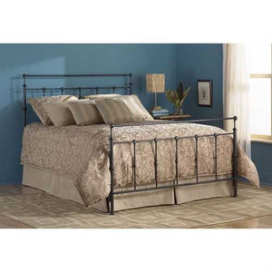 Queen size Metal Bed in Mahogany Gold Finish