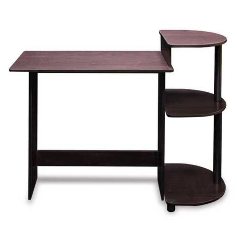 Image of Simple Compact Computer Desk in Espresso Black Finish