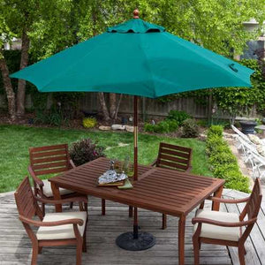 Commercial-Grade 9-Ft Patio Umbrella with Forest Green Sunbrella Canopy