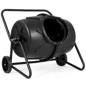 Outdoor Mobile 50-Gallon Compost Bin Tumbler on Wheels