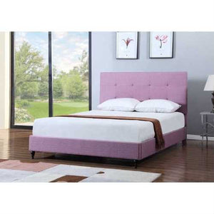 Full size Purple Linen Upholstered Platform Bed with Headboard