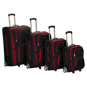 Rockland 4PC EVA LUGGAGE SET, BLACK with Red Trim