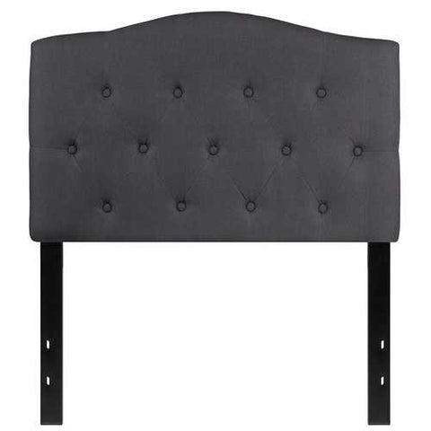 Image of Twin size Dark Grey Upholstered Button Tufted Headboard