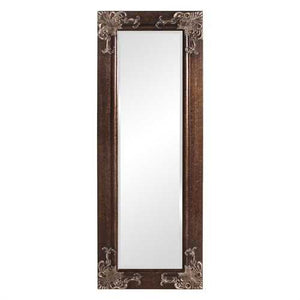 Full Length 63-in Wall Mirror with Quality Wood Frame and Antique Silver Gold Accents