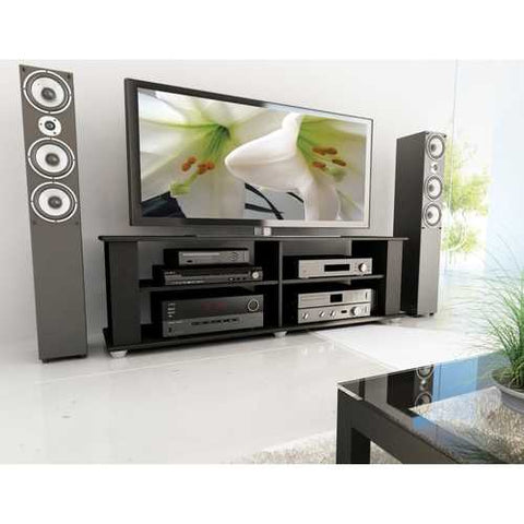 Image of Modern Black TV Stand - Fits up to 68-inch TV