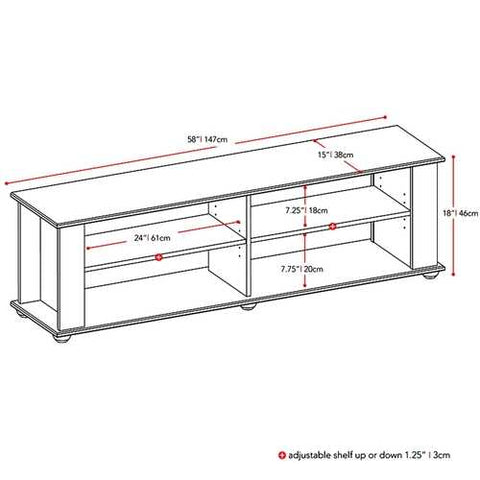 Image of Modern Black TV Stand - Fits up to 68-inch TV