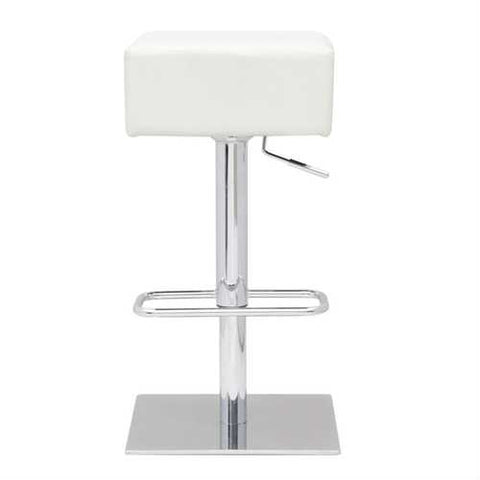 Image of Set of 2 - Modern Backless Swivel Adjustable Height Barstool with White Faux Leather Seat