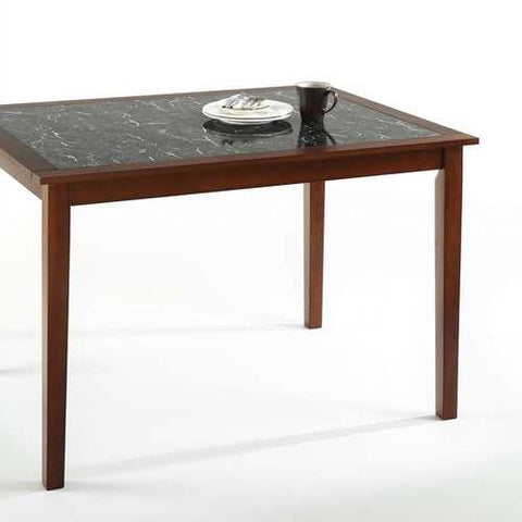 Image of Rectangular 48 x 36 inch Brown Wood Dining Table with Faux Marble Top