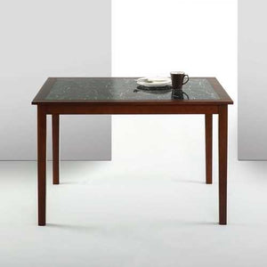 Rectangular 48 x 36 inch Brown Wood Dining Table with Faux Marble Top