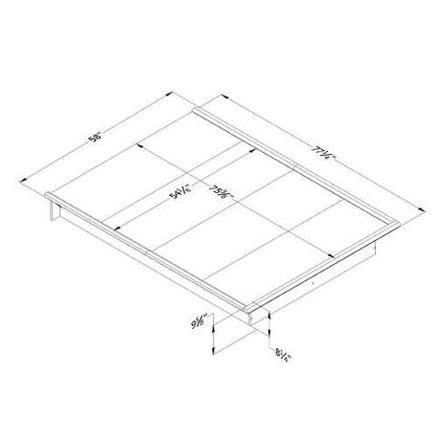 Image of Full size Modern Platform Bed Frame in Natural Maple Finish