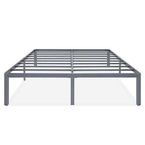 Image of Full Heavy Duty Grey Metal Platform Bed Frame with Round Corners