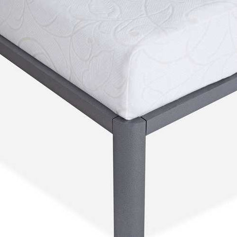 Image of Full Heavy Duty Grey Metal Platform Bed Frame with Round Corners