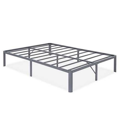 Image of Full Heavy Duty Grey Metal Platform Bed Frame with Round Corners