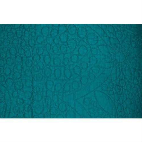 Image of Full / Queen size 100% Cotton Quilted Bedspread in Turquoise