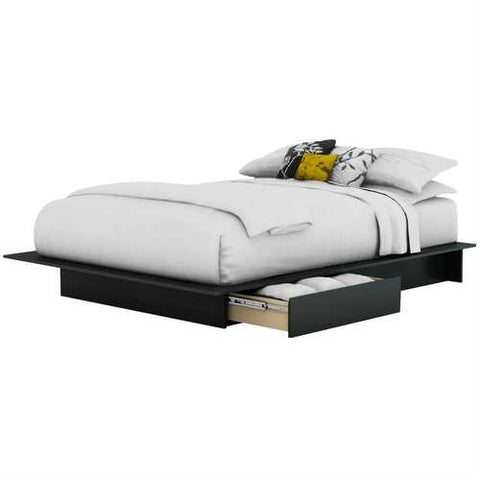 Image of Full / Queen size Modern Platform Bed Frame with 2 Storage Drawers