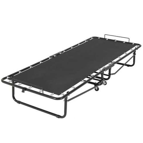 Image of Twin XL Folding Rollaway Guest Bed Cot with Memory Foam Mattress