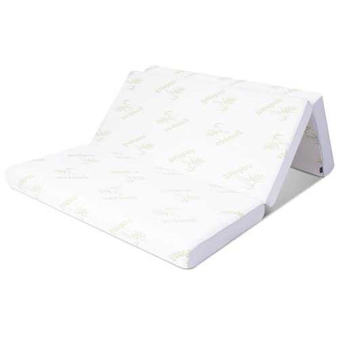 Image of Full size 6-inch Thick Folding Memory Foam Mattress with Washable Cover