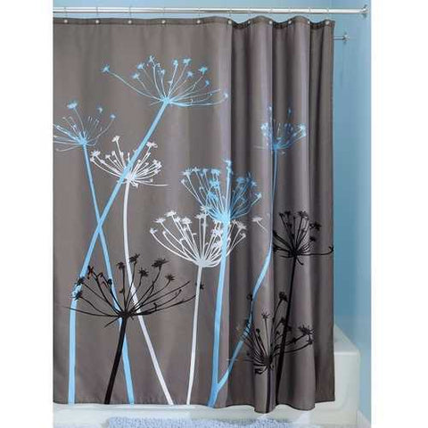 Image of Grey Blue Floral Modern 72 x 72 inch Shower Curtain