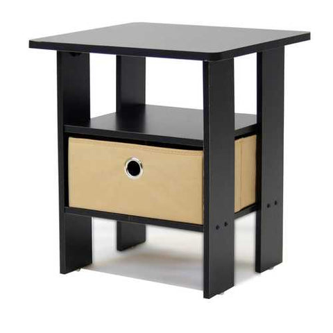 Image of Espresso End Table Nightstand for Bedroom or Living Room