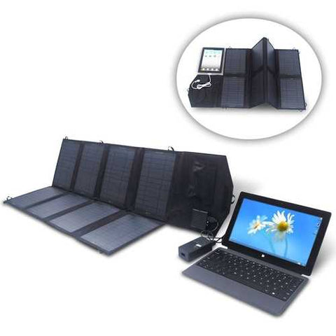 Image of 52-Watt 24V Dual Output Folding Solar Panel Battery Charger for Phone Tablet