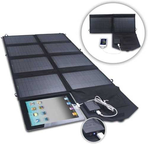 Image of 52-Watt 24V Dual Output Folding Solar Panel Battery Charger for Phone Tablet