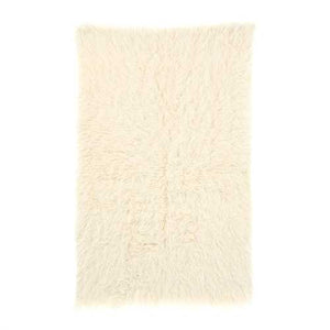 4-ft x 6-ft Hand Woven Wool Flokati Area Rug in Natural Color