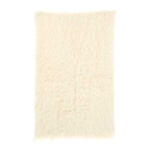 Image of 4-ft x 6-ft Hand Woven Wool Flokati Area Rug in Natural Color