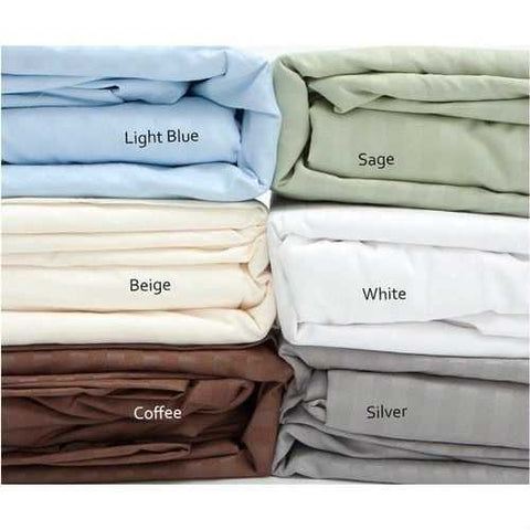 Image of Full size Microfiber Sateen Dobby Stripe Sheet Set in Sage Green