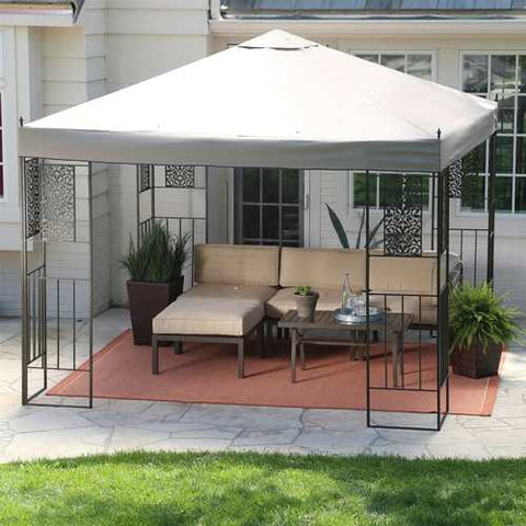 Image of 10-ft x 10-ft Backyard Patio Garden Outdoor Gazebo with Steel Frame and Vented Canopy