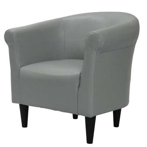 Image of Gray Faux Leather Upholstered Accent Chair Club Chair - Made in USA