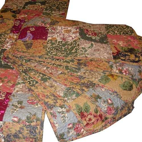 Image of Full / Queen size 100% Cotton Patchwork Quilt Set with Floral Paisley Pattern