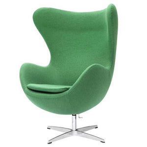 Green Wool Fabric Upholstered Modern Swivel Living Room Arm Chair