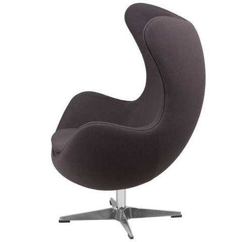 Image of Grey Wool Fabric Upholstered Mid-Century Style Arm Chair