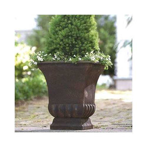 Rustic Metal Urn Style Garden Planter for Indoor or Outdoor Use