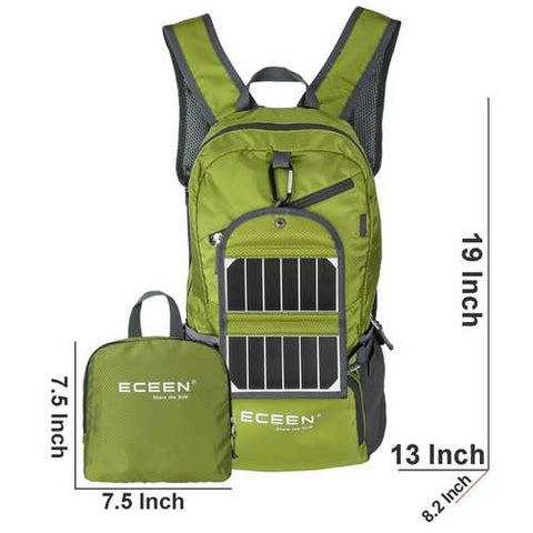 Image of Green 3.25 Watt Solar Panel Backpack Smartphone Tablet Battery Charger