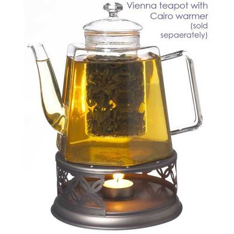 Image of Stove Top Glass Water Boiler Kettle Teapot with Tea Infuser