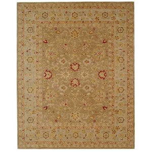 Handmade Ancestry Tan/ Ivory Wool Rug (9' x 12')