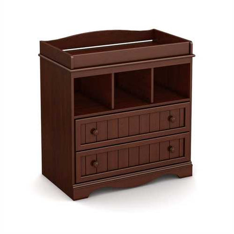 Image of Royal Cherry Wood Baby Diaper Changing Table with 2 Drawers