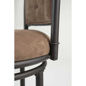 Metal 30-inch Barstool with Brown Microfiber Swivel Seat