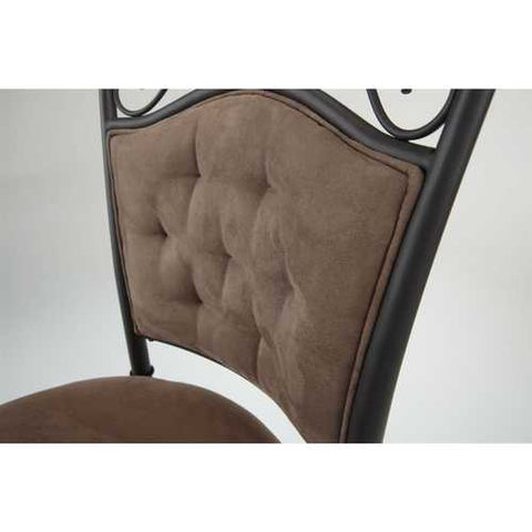 Image of Metal 30-inch Barstool with Brown Microfiber Swivel Seat