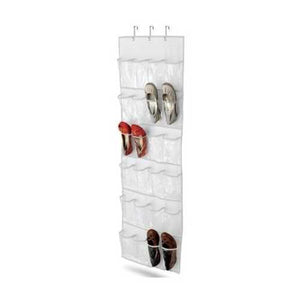 Clear White Shoe Organizer Shoe Rack - Hangs Over Door