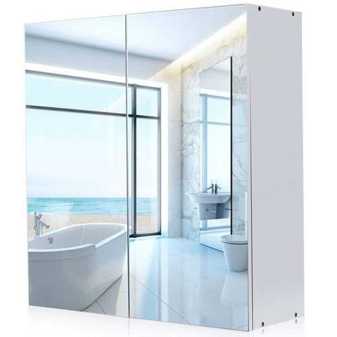 Image of Modern 24-inch Wall Mounted Bathroom Medicine Cabinet with Mirror