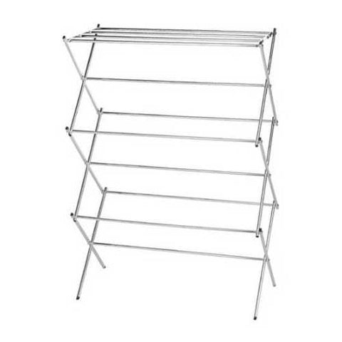 Image of Folding Clothes Drying Rack in Chrome - Air Dry your Laundry